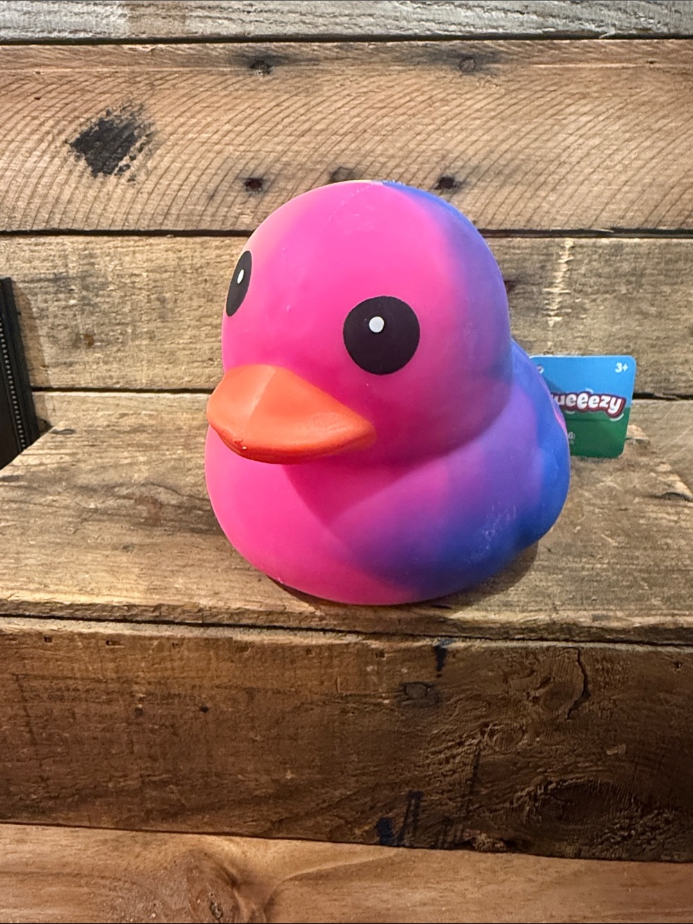 Pink & Purple Gradient Squishy Duck with Orange Beak